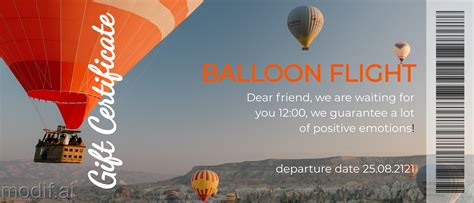 hot air ballooning flight gift voucher